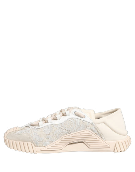 Dolce & Gabbana White Lace NS1 Low Top Sneaker Sports Shoes