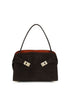 Ferragamo Brown Calf Leather Bos Taurus Shoulder Bag