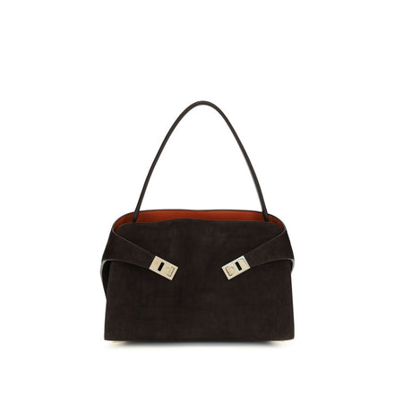 Ferragamo Brown Calf Leather Bos Taurus Shoulder Bag