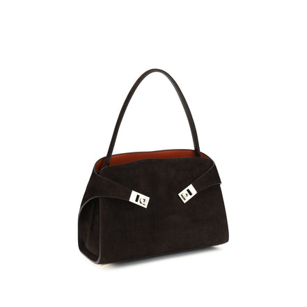 Ferragamo Brown Calf Leather Bos Taurus Shoulder Bag