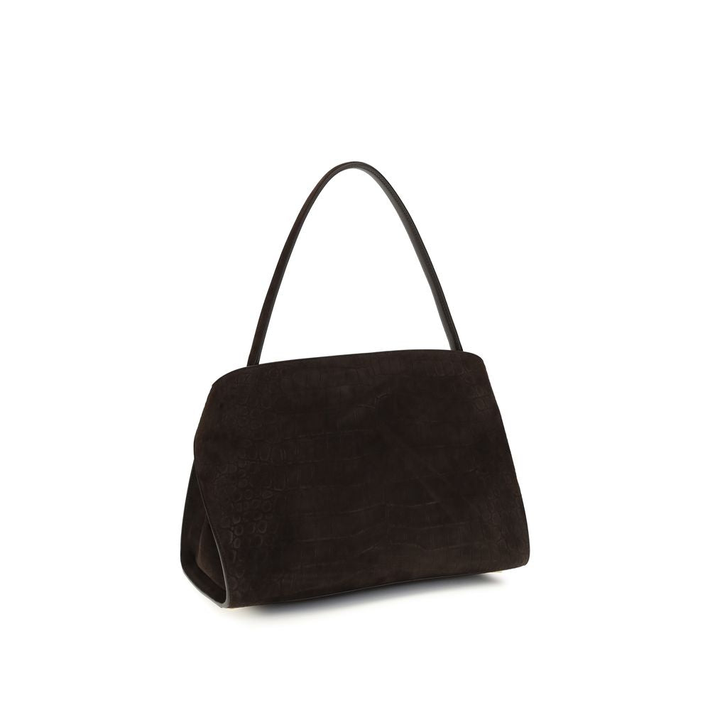 Ferragamo Brown Calf Leather Bos Taurus Shoulder Bag