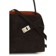 Ferragamo Brown Calf Leather Bos Taurus Shoulder Bag