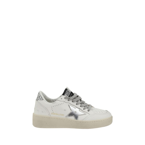 Ασημί δερμάτινα χαμηλά sneakers Golden Goose Bos Taurus