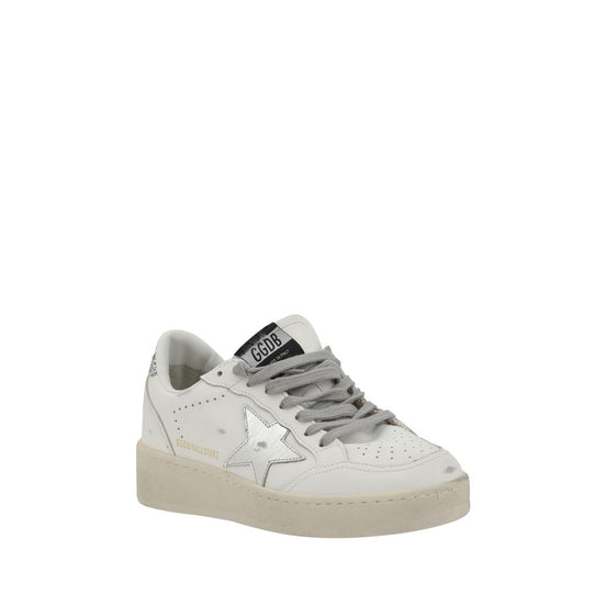 Ασημί δερμάτινα χαμηλά sneakers Golden Goose Bos Taurus