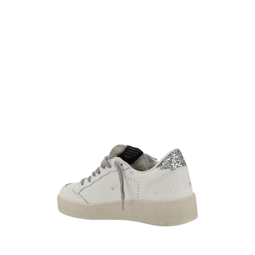 Golden Goose Silver Calf Leather Bos Taurus Low Top Sneakers
