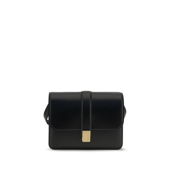 Khaite Black Calf Leather Bos Taurus Shoulder Bag
