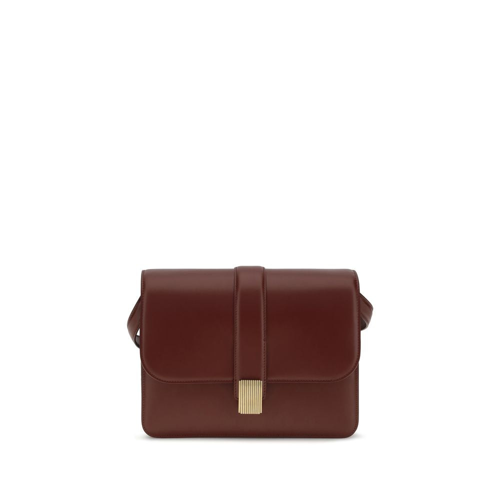 Khaite Bordeaux Calf Leather Bos Taurus Shoulder Bag