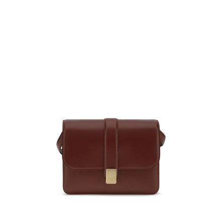 Khaite Bordeaux Calf Leather Bos Taurus Shoulder Bag