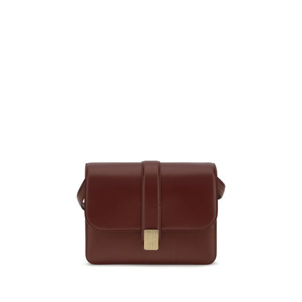 Khaite Bordeaux Calf Leather Bos Taurus Shoulder Bag