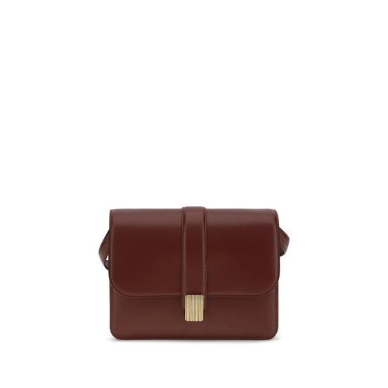 Khaite Bordeaux Calf Leather Bos Taurus Shoulder Bag