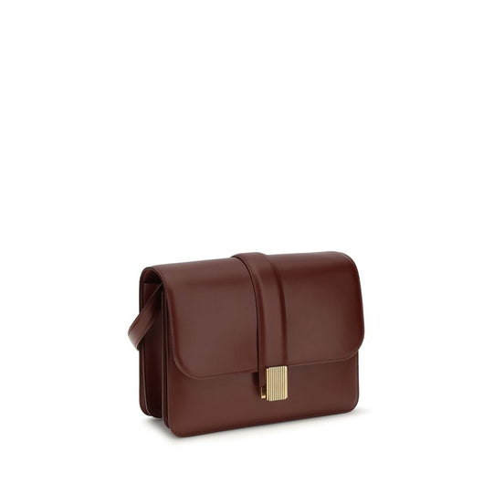 Khaite Bordeaux Calf Leather Bos Taurus Shoulder Bag