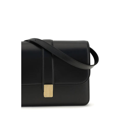 Khaite Black Calf Leather Bos Taurus Shoulder Bag