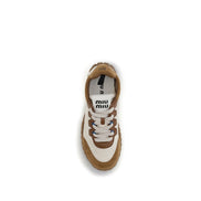 Μπεζ αθλητικά sneakers από πολυαμίδιο Miu Miu