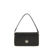 Tory Burch Black Calf Leather Bos Taurus Shoulder Bag