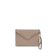 Valentino Garavani Beige Calf Leather Bos Taurus Clutch Bag
