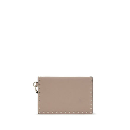 Valentino Garavani Beige Calf Leather Bos Taurus Clutch Bag