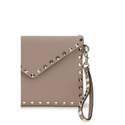 Valentino Garavani Beige Calf Leather Bos Taurus Clutch Bag