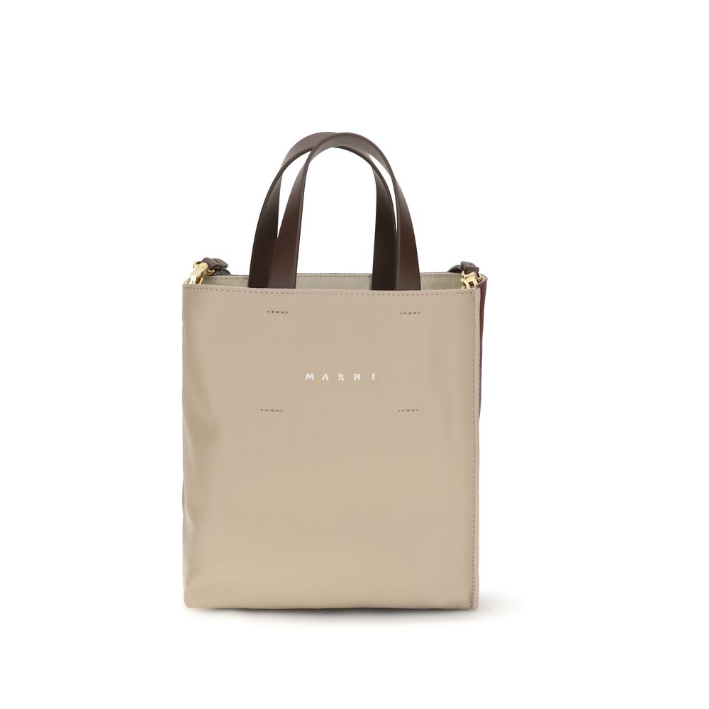 Marni Beige Calf Leather Bos Taurus Handbag