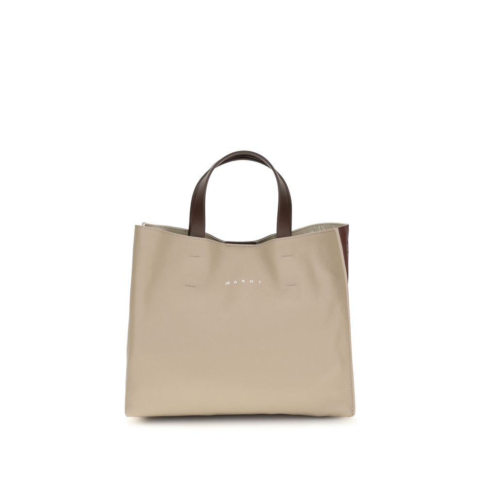 Marni Beige Calf Leather Bos Taurus Shoulder Bag