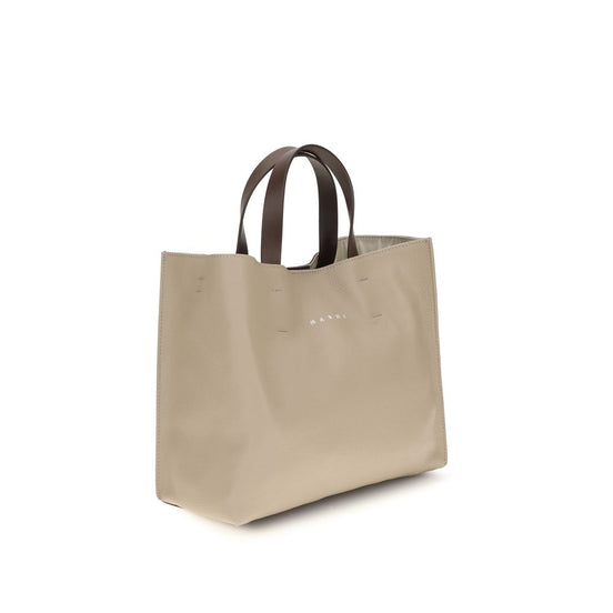 Marni Beige Calf Leather Bos Taurus Shoulder Bag