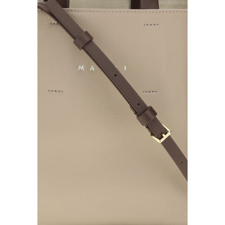 Marni Beige Calf Leather Bos Taurus Handbag