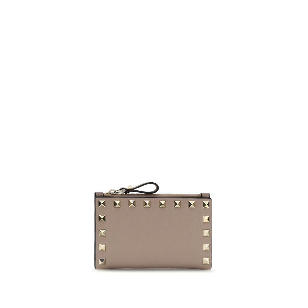 Valentino Garavani Beige Calf Leather Bos Taurus Wallet