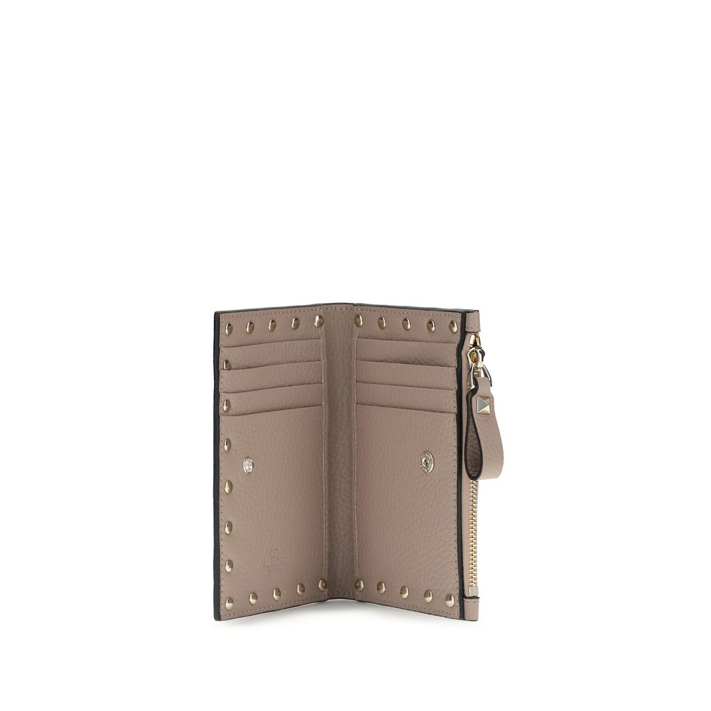 Valentino Garavani Beige Calf Leather Bos Taurus Wallet
