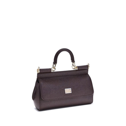 Dolce & Gabbana Purple Calf Leather Bos Taurus Handbag
