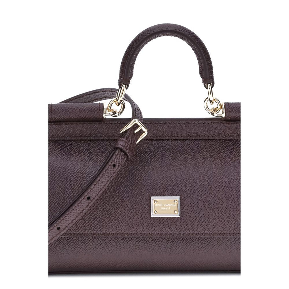 Dolce & Gabbana Purple Calf Leather Bos Taurus Handbag