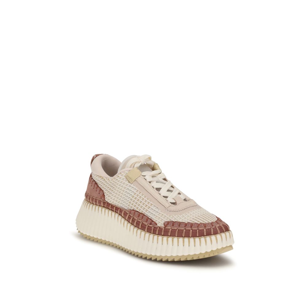 Chloé Beige Nylon Chunky Sneakers