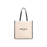 Μπεζ Τσάντα Tote Jimmy Choo από Καμβά