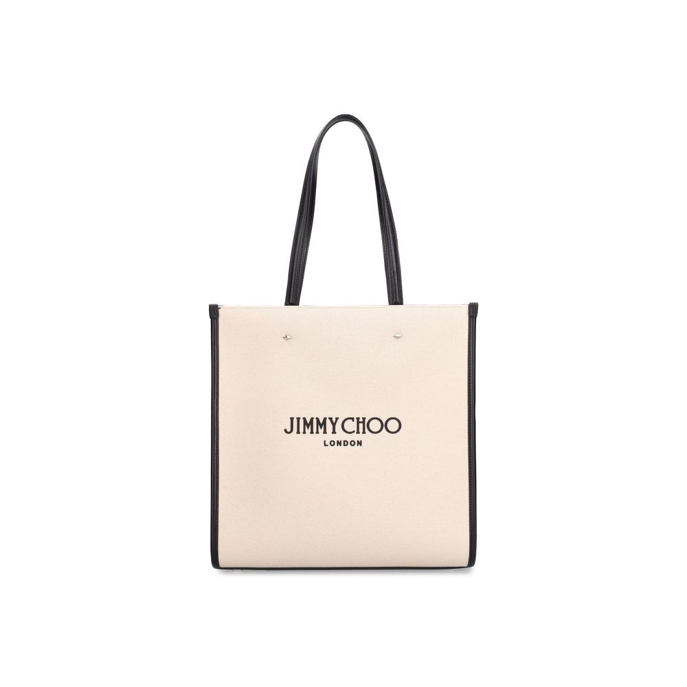 Μπεζ Τσάντα Tote Jimmy Choo από Καμβά