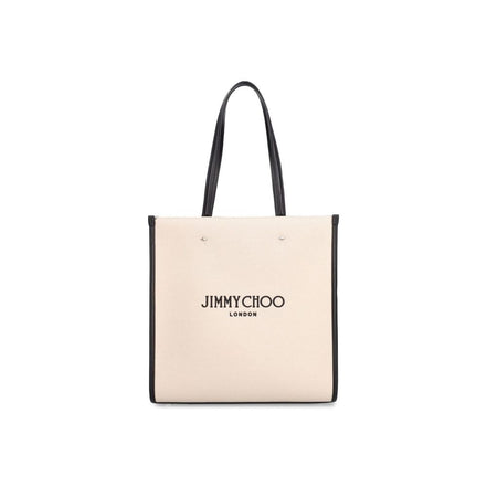 Μπεζ Τσάντα Tote Jimmy Choo από Καμβά