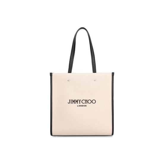 Μπεζ Τσάντα Tote Jimmy Choo από Καμβά