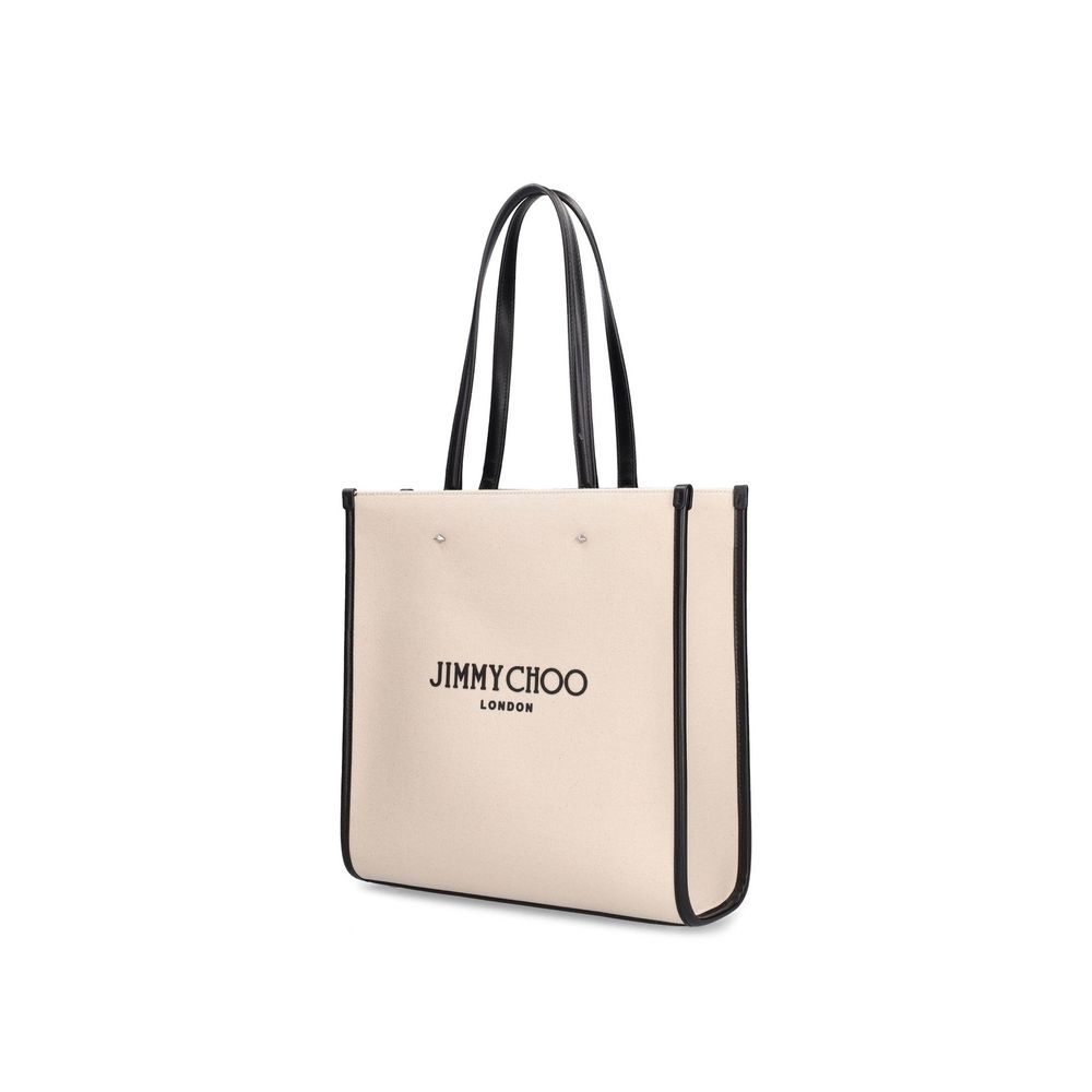 Μπεζ Τσάντα Tote Jimmy Choo από Καμβά