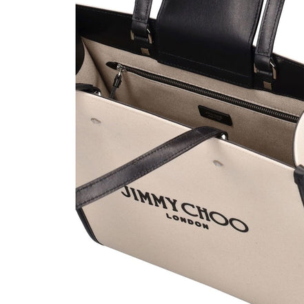 Μπεζ Τσάντα Tote Jimmy Choo από Καμβά