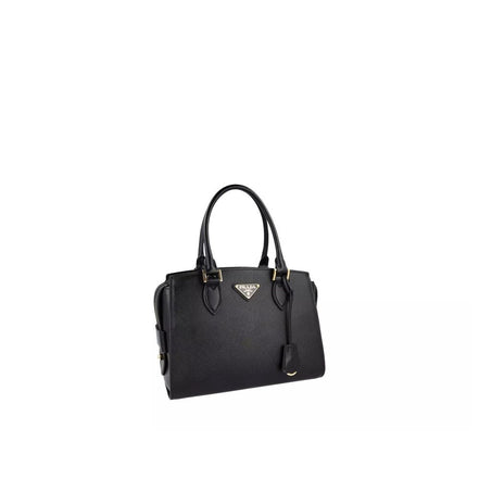 Prada Μαύρη Δερμάτινη Τσάντα Χειρός με Λαβή