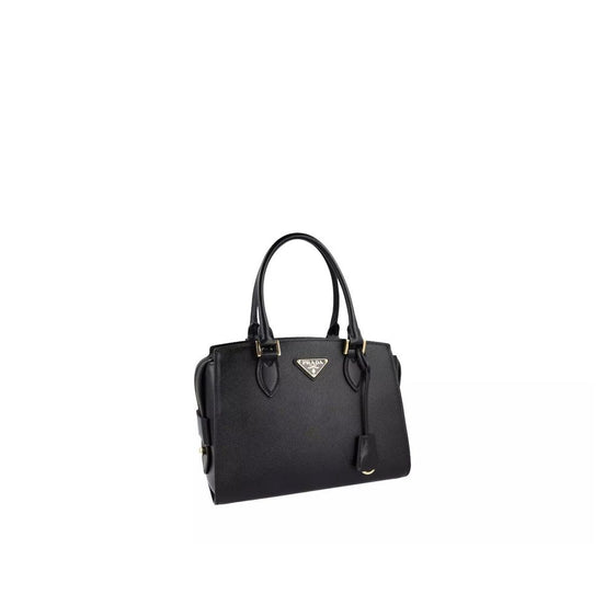 Prada Black Leather Top-Handle Satchel Bag