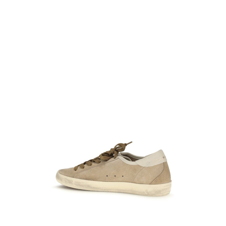 Golden Goose Beige Calf Leather Bos Taurus Low Top Sneakers
