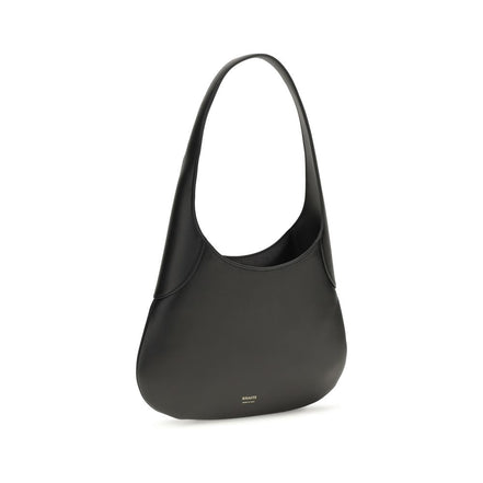 Khaite Black Calf Leather Bos Taurus Shoulder Bag