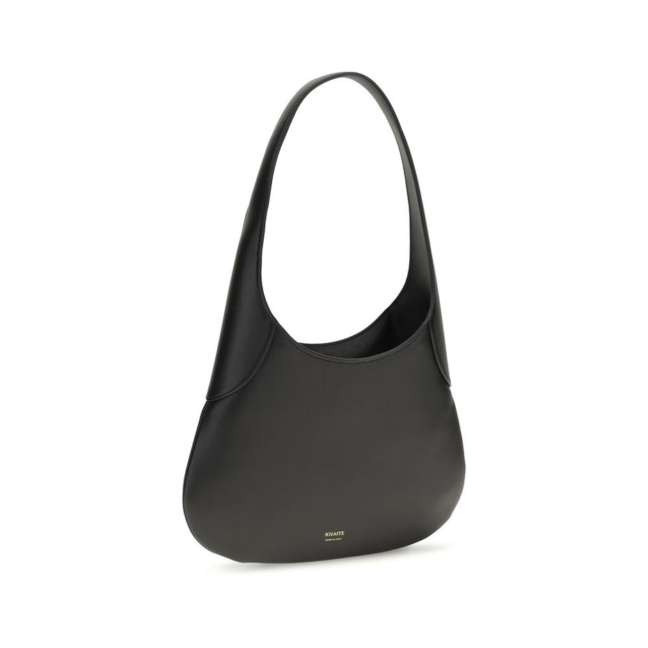 Khaite Black Calf Leather Bos Taurus Shoulder Bag