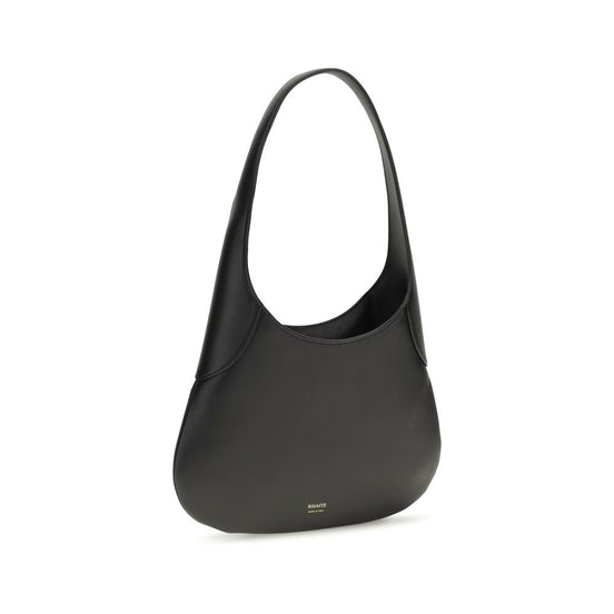 Khaite Black Calf Leather Bos Taurus Shoulder Bag