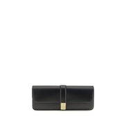 Khaite Black Calf Leather Bos Taurus Clutch Bag