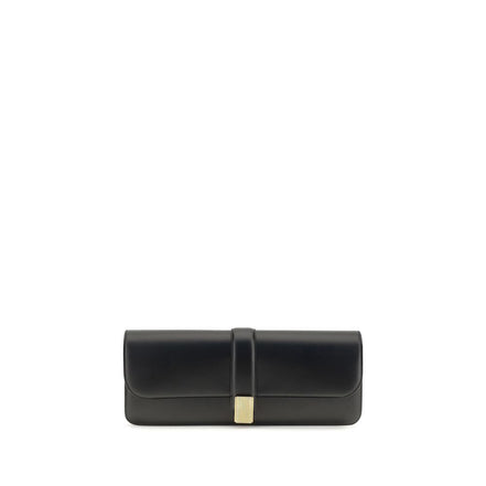 Khaite Black Calf Leather Bos Taurus Clutch Bag