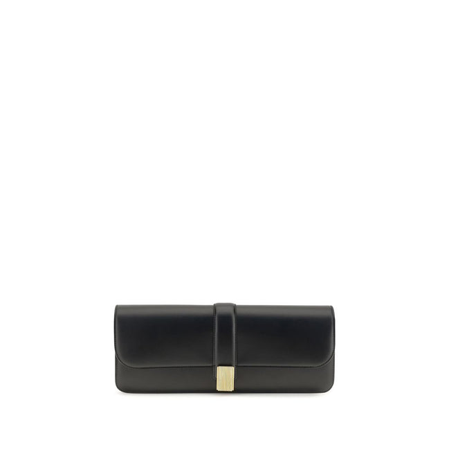 Khaite Black Calf Leather Bos Taurus Clutch Bag