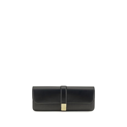Khaite Black Calf Leather Bos Taurus Clutch Bag