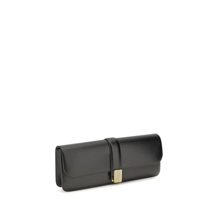 Khaite Black Calf Leather Bos Taurus Clutch Bag