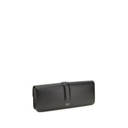 Khaite Black Calf Leather Bos Taurus Clutch Bag