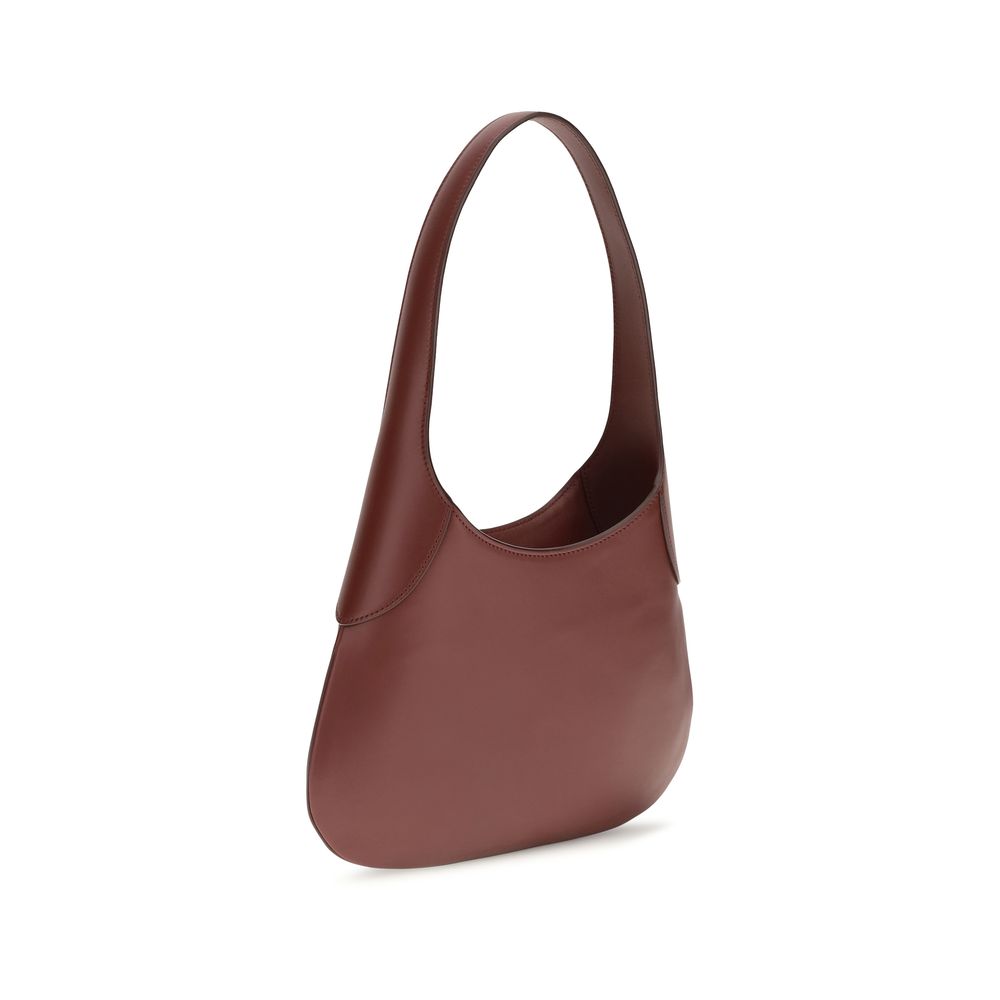 Khaite Bordeaux Calf Leather Bos Taurus Shoulder Bag