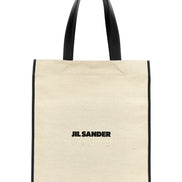 Τσάντα tote Jil Sander δίχρωμη από τζούτ  